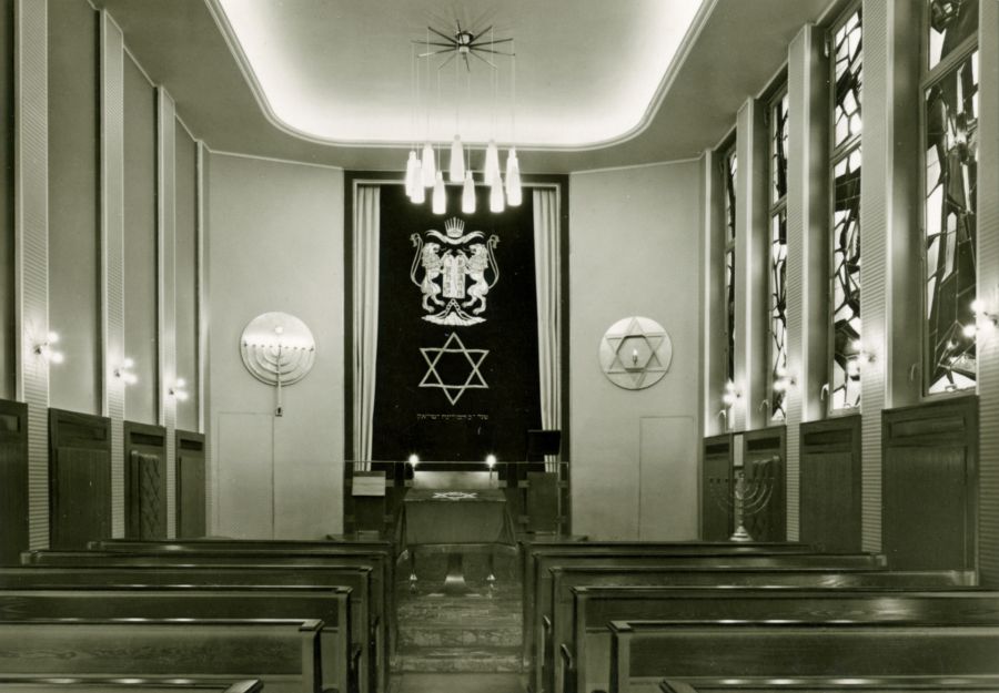 Innenaufnahme der Paderborner Synagoge aus dem Jahr 1959/60.  (Rolf Ertmer © Stadt- und Kreisarchiv Paderborn)